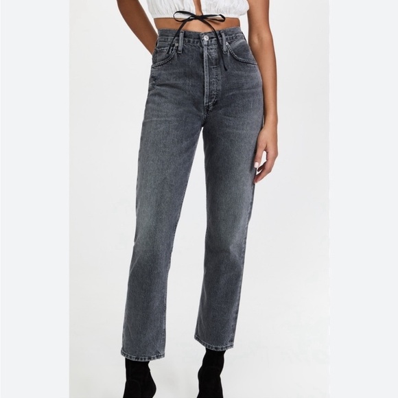 Citizens of Humanity Sabine High Rise Straight Leg Jeans in Black‎ Size 28 - Picture 2 of 13